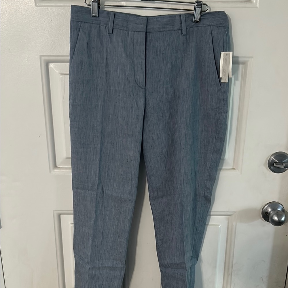 GAP Women's Blue Trousers linen mix NWT sz4R